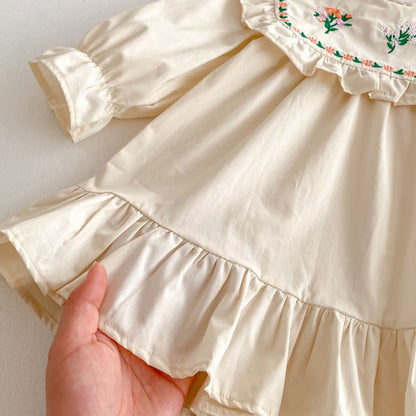 【BABY&KID】ビッグカラー刺繍ワンピースSK011011