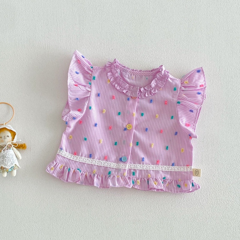 【BABY&KID】夏新作 フリルブラウスSK105212
