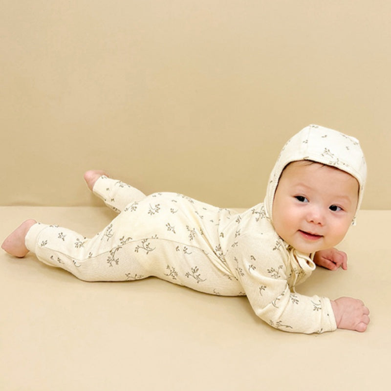 【BABY】北欧風綿素材ジップカバーオールSK101312