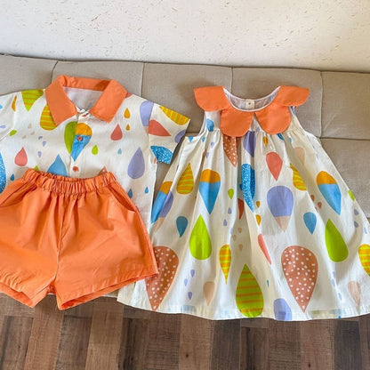【BABY&KID】夏新作 カラフルセットアップ、ワンピースSK063109