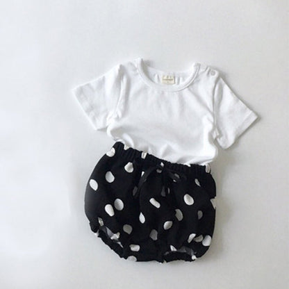 【オトク】【BABY】夏新作 無地丸首Tシャツ、ショートパンツSK092215