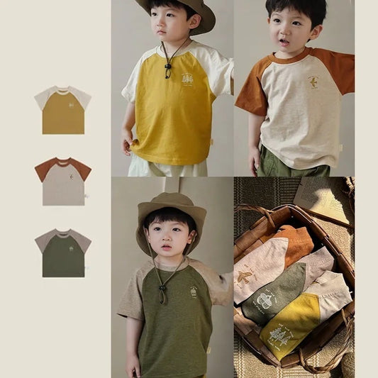 【BABY&KID】夏新作 ラグランスリーブ半袖TシャツSK090802