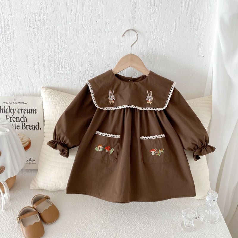 【BABY&KID】カートンうさぎ刺繍ワンピースSK011022