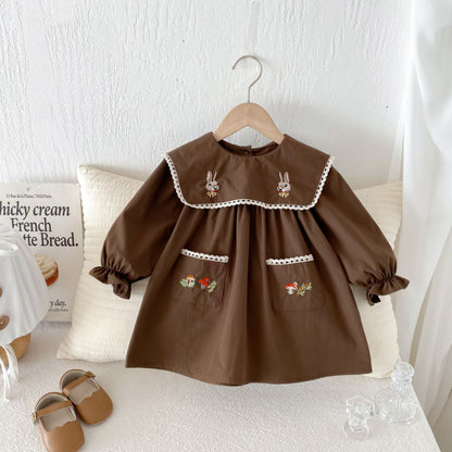【BABY&KID】カートンうさぎ刺繍ワンピースSK011022