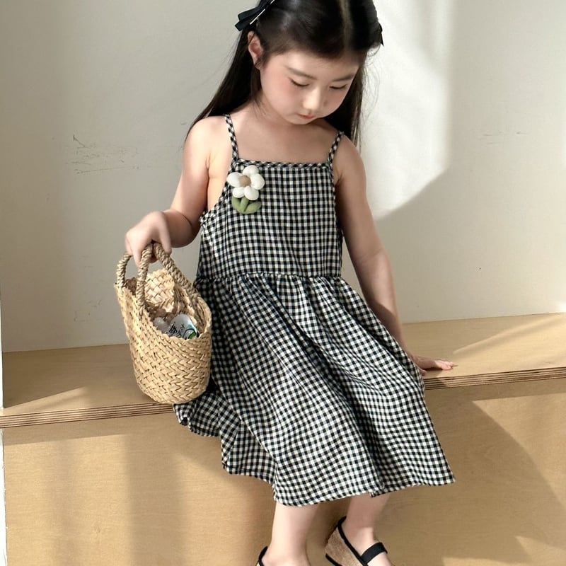 【BABY＆KID】夏新作 ブラックチェックセットアップ、ワンピースSK063022