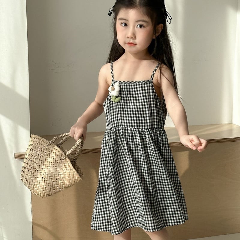 【BABY＆KID】夏新作 ブラックチェックセットアップ、ワンピースSK063022
