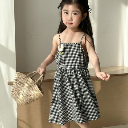 【BABY＆KID】夏新作 ブラックチェックセットアップ、ワンピースSK063022