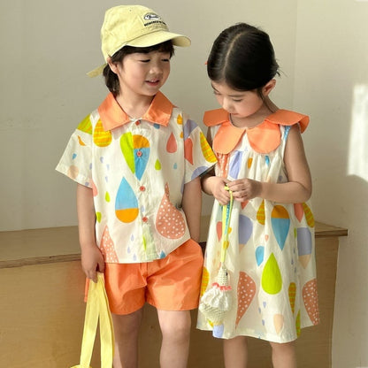 【BABY&KID】夏新作 カラフルセットアップ、ワンピースSK063109