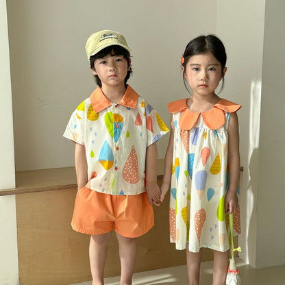【BABY&KID】夏新作 カラフルセットアップ、ワンピースSK063109