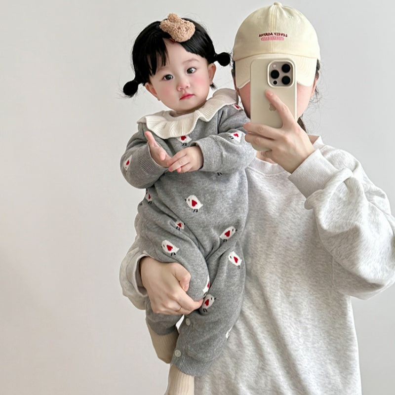 【BABY】フリル襟小鳥カバーオールSK100502