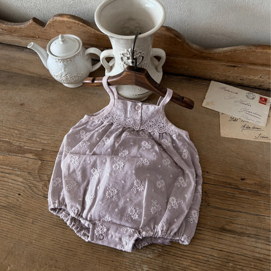 【姉妹服】夏新作 ヴィンテージ風総刺繍キャミロンパース、ワンピースSK082517