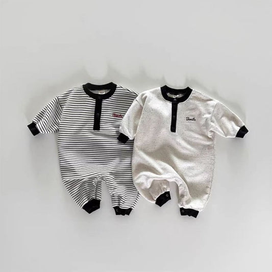 【BABY】英字ボーダーorノーカラーオールインワンSK062008