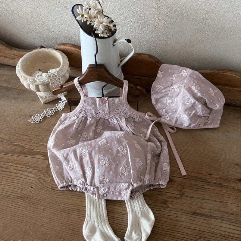 【姉妹服】夏新作 ヴィンテージ風総刺繍キャミロンパース、ワンピースSK082517