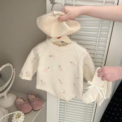 【BABY】ピンク花刺繍ロンパースSK100201