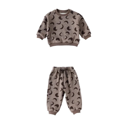 【BABY&KID】北欧風月プリントクルーネックセットアップSK102333