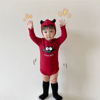 【BABY】デビルロゴプリントロンパースSK100911