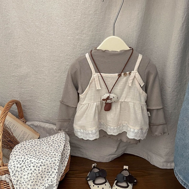 【BABY&KID】韓国風おしゃれキャミ&tシャツ、小花柄パンツSK100219