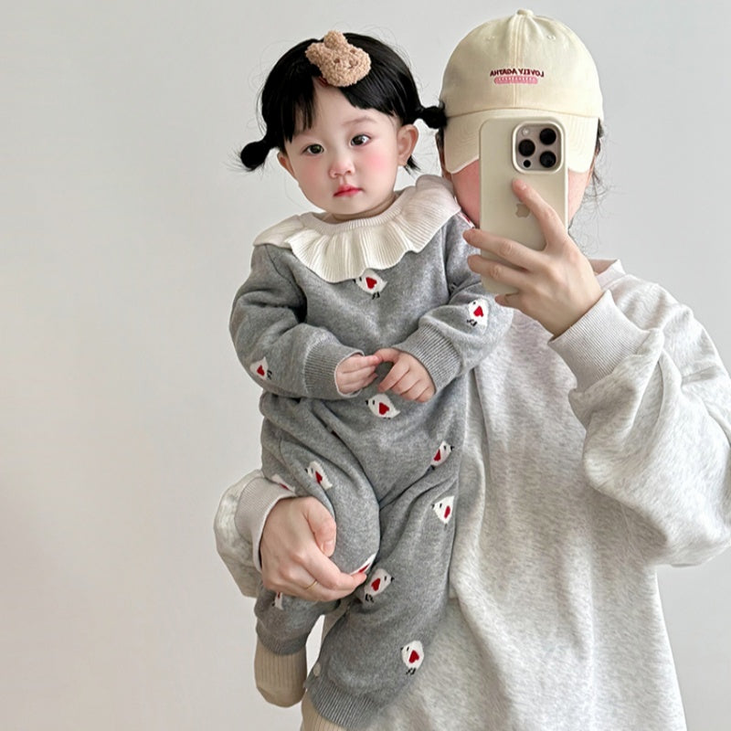 【BABY】フリル襟小鳥カバーオールSK100502