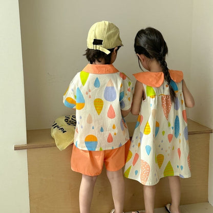 【BABY&KID】夏新作 カラフルセットアップ、ワンピースSK063109