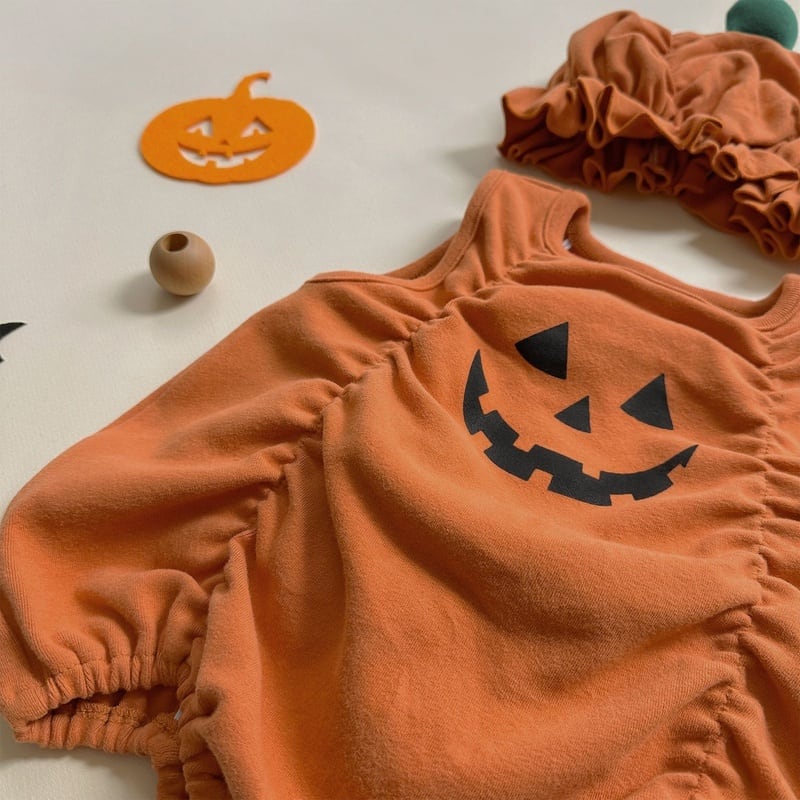 【BABY】ハロウィンかぼちゃロンパース、レギンスSK100917