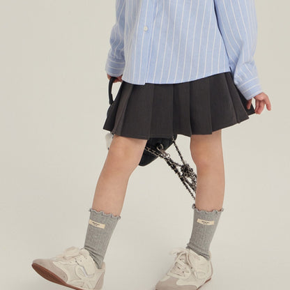 【BABY&KID】リボンスウェット＆ボーダーシャツ＆スカート3点セットSK102433