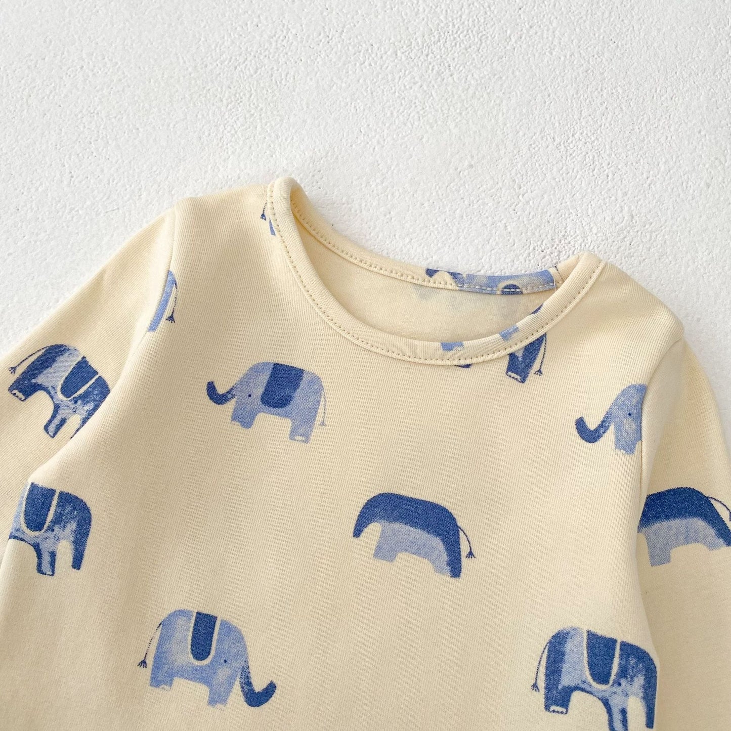【BABY&KID】ゾウ柄デニムサロペット、ゾウ柄ＴシャツSK062403