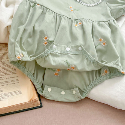 【姉妹服】夏新作 花柄刺繍ロンパース、ワンピースSK081624
