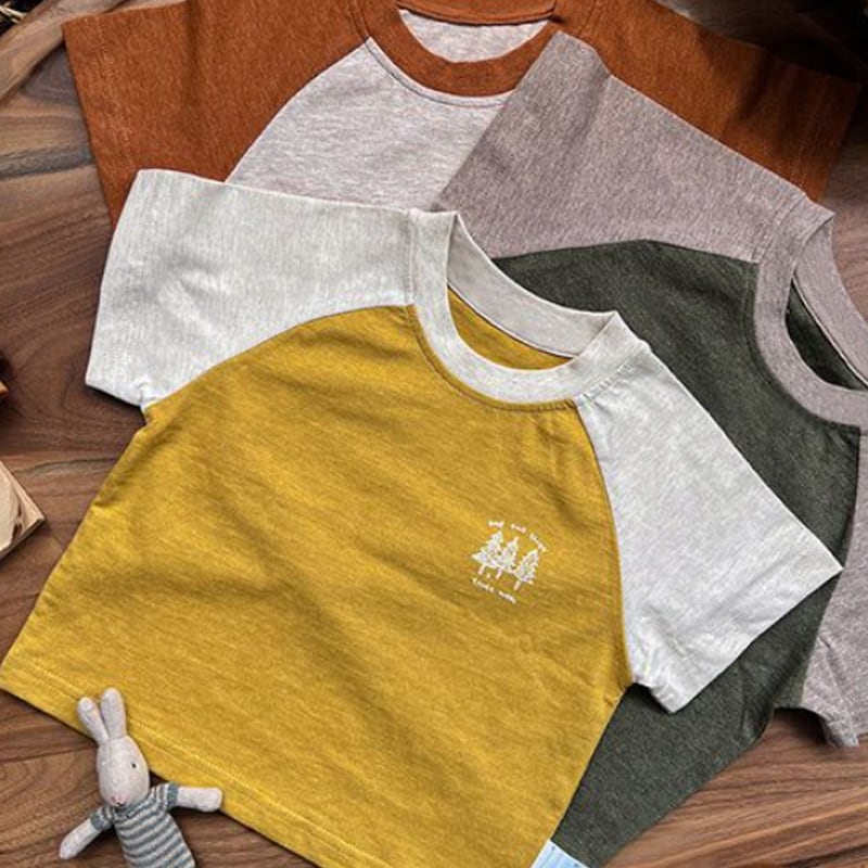 【BABY&KID】夏新作 ラグランスリーブ半袖TシャツSK090802
