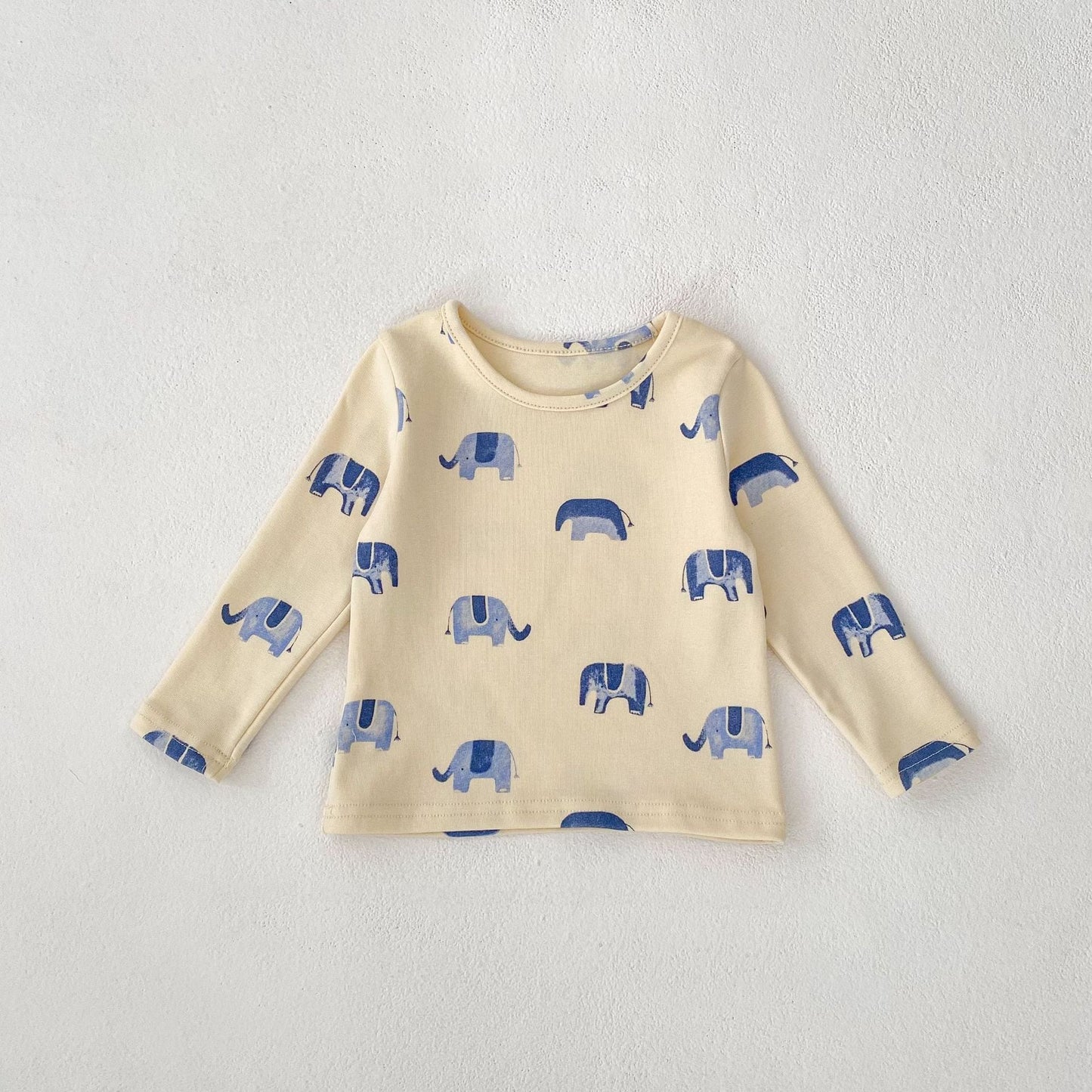 【BABY&KID】ゾウ柄デニムサロペット、ゾウ柄ＴシャツSK062403