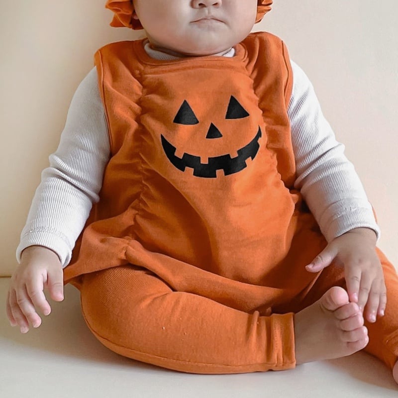 【BABY】ハロウィンかぼちゃロンパース、レギンスSK100917