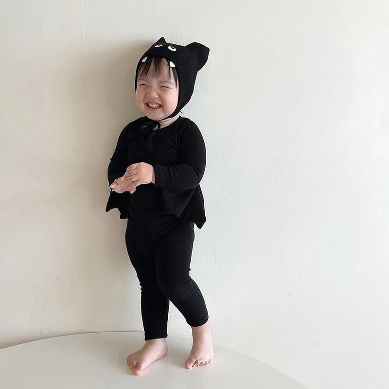 【BABY】バットロンパース＆帽子＆レギンス3点セットSK100918