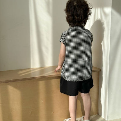 【BABY＆KID】夏新作 ブラックチェックセットアップ、ワンピースSK063022