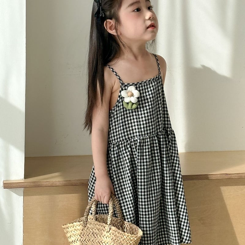 【BABY＆KID】夏新作 ブラックチェックセットアップ、ワンピースSK063022
