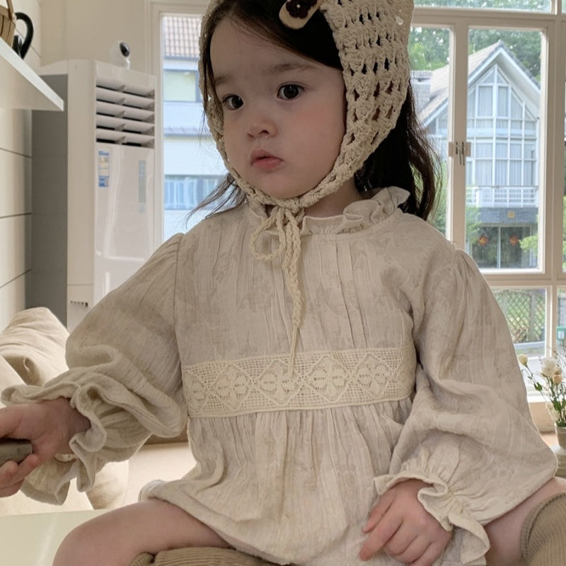【BABY-予約限定】韓国風ガーゼロンパースSK101215