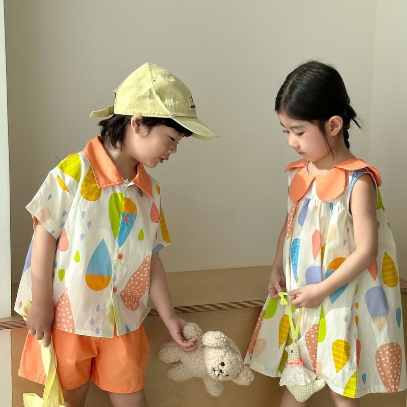 【BABY&KID】夏新作 カラフルセットアップ、ワンピースSK063109