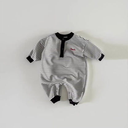 【BABY】英字ボーダーorノーカラーオールインワンSK062008