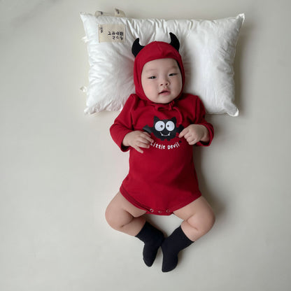 【BABY】デビルロゴプリントロンパースSK100911
