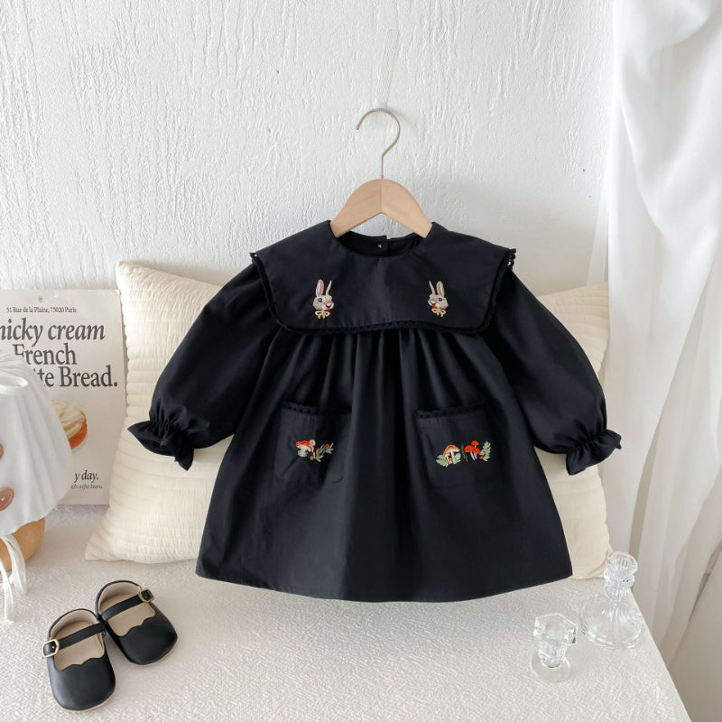 【BABY&KID】カートンうさぎ刺繍ワンピースSK011022