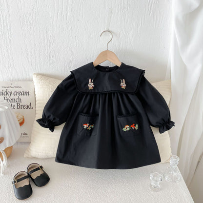 【BABY&KID】カートンうさぎ刺繍ワンピースSK011022