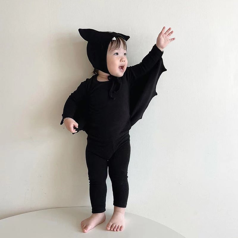 【BABY】バットロンパース＆帽子＆レギンス3点セットSK100918