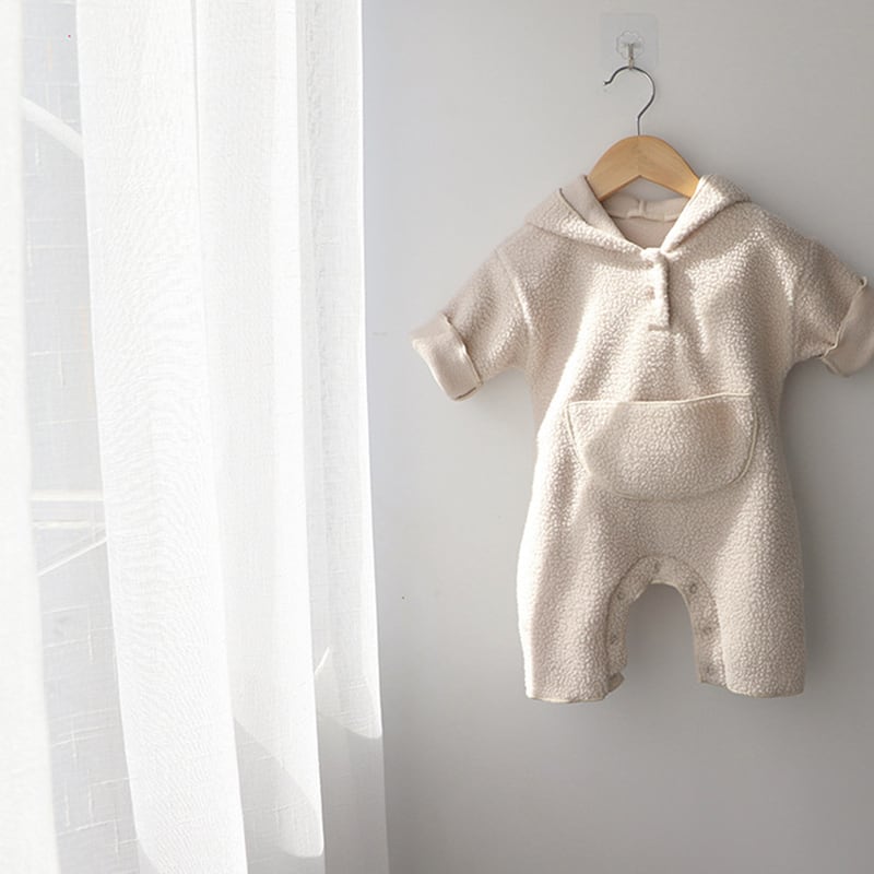 【BABY】冬新作帽子付けフリース長袖オールインワン　全1色SK11384