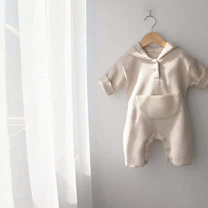 【BABY】冬新作帽子付けフリース長袖オールインワン　全1色SK11384
