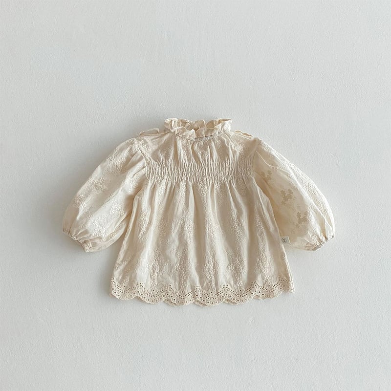 【BABY】韓国風刺繍レーストップス ＆サロペットSK11361