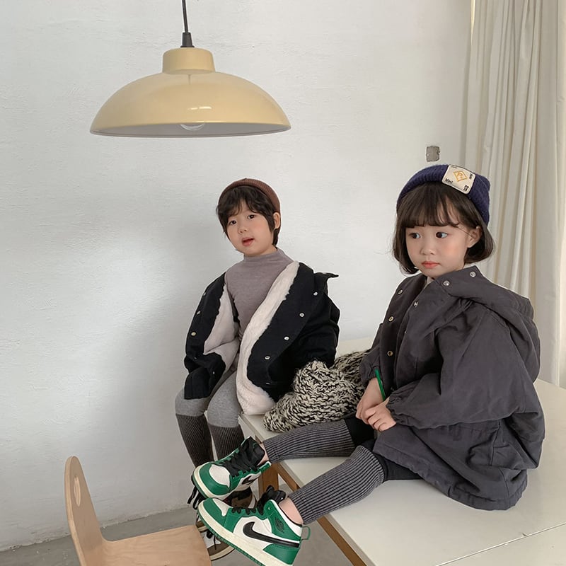 【BABY&KID】冬新作韓国風暖かいフート付きロングコートSK11375