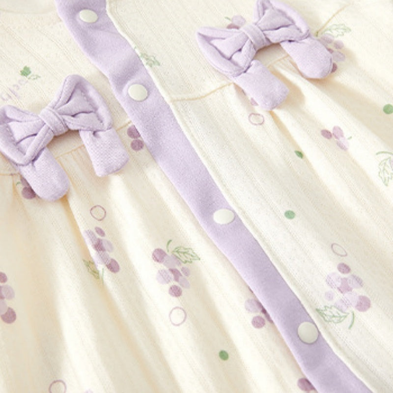 【BABY】北欧風花柄、蝶結びカバーオールSK104412