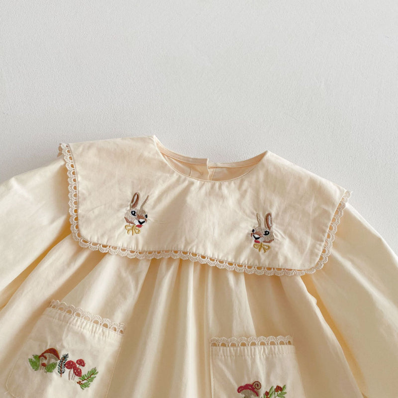 【BABY&KID】カートンうさぎ刺繍ワンピースSK011022