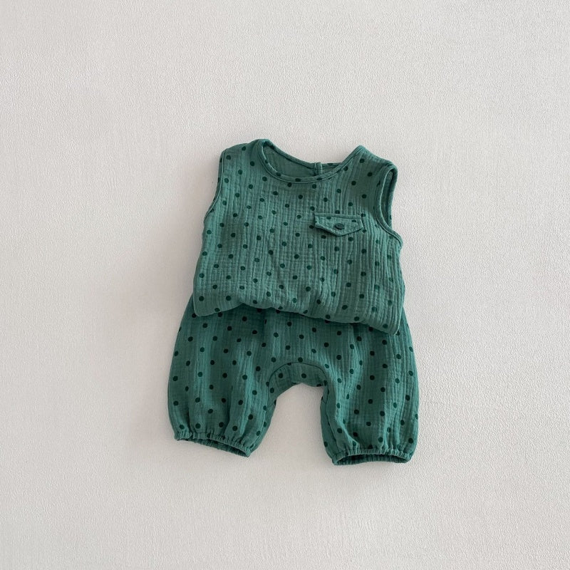【BABY&KID】夏新作シンプルドットセットアップSK104620