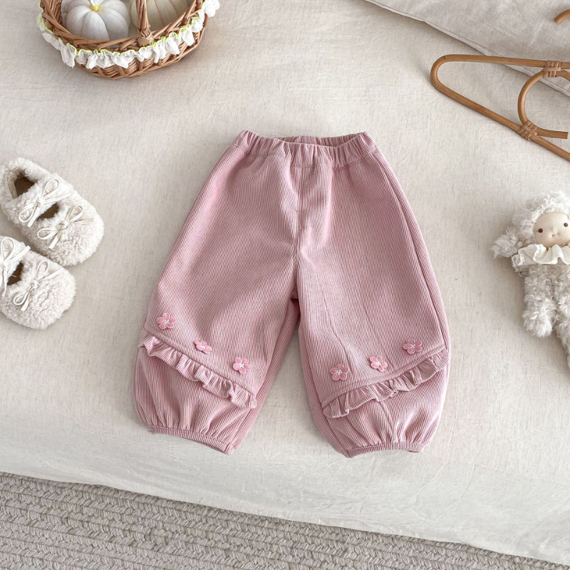 【BABY&KID】冬新作小花裏起毛パンツSK102519