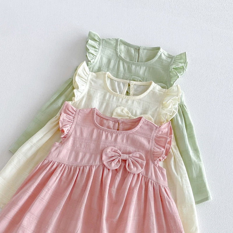 【BABY&KID】夏新作フリルスリーブ蝶結びワンピースSK106117