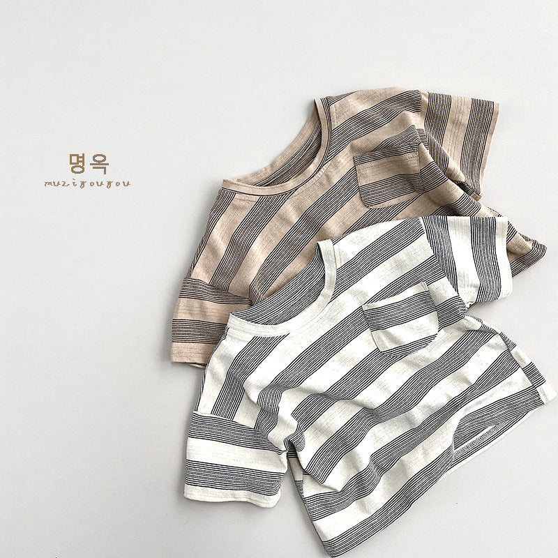 【BABY&KID】夏新作 半袖ボーダーTシャツSK080815